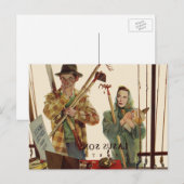  echtgenoot en vrouw met tuinbouwmiddelen briefkaart (Voorkant / Achterkant)