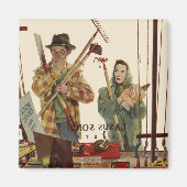  echtgenoot en vrouw met tuinbouwmiddelen magneet (Voorkant)