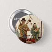  echtgenoot en vrouw met tuinbouwmiddelen ronde button 5,7 cm (Voorkant /achterkant)