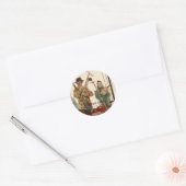  echtgenoot en vrouw met tuinbouwmiddelen ronde sticker (Envelop)