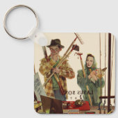  echtgenoot en vrouw met tuinbouwmiddelen sleutelhanger (Voorkant)