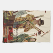  echtgenoot en vrouw met tuinbouwmiddelen theedoek (Horizontaal)