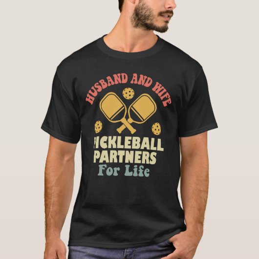 Echtgenoot en vrouw Pickleball Partners voor het l T-shirt (Voorkant)