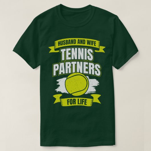 Echtgenoot en vrouw Tennis-partners voor het leven T-shirt (Design voorkant)