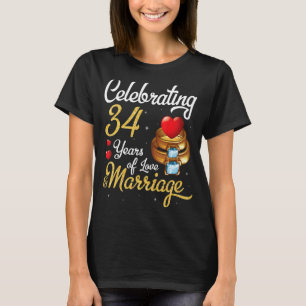 Echtgenoot en vrouw vieren 34 jaar liefde Marria T-shirt