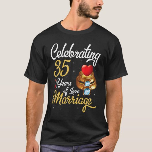 Echtgenoot en vrouw vieren 35 jaar liefde Marria T-shirt (Voorkant)