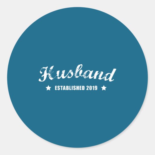 Echtgenoot Est 2019 Vintage Bruiloft Ronde Sticker (Voorkant)
