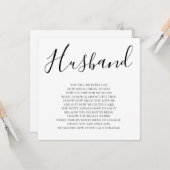 Echtgenoot gedicht van vrouw kaart (Voorkant / Achterkant in situ)