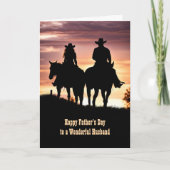 Echtgenoot Gelukkige Vaders Dag Cowboy en Cowgirl Kaart (Voorkant)