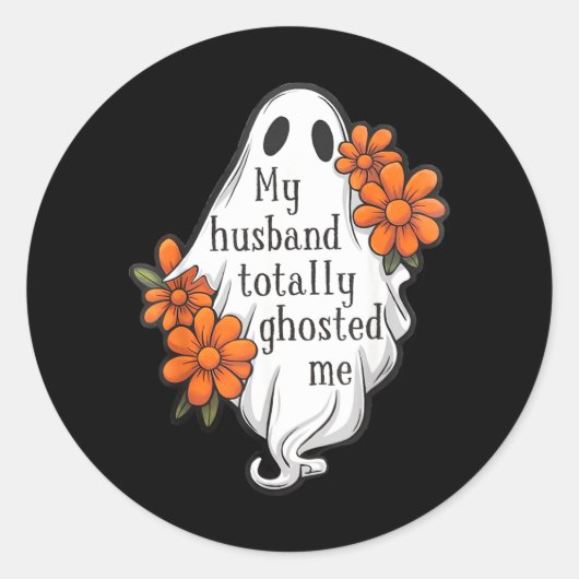 Echtgenoot Ghostde Grappig Halloween Kostuum Spook Ronde Sticker (Voorkant)