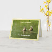 Echtgenoot Happy Jubileum Leuke Funny Ducks Kaart (Gele Bloem)