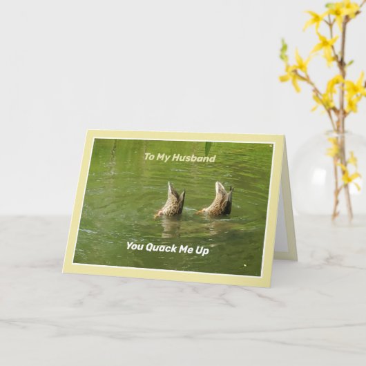 Echtgenoot Happy Jubileum Leuke Funny Ducks Kaart (Gele Bloem)