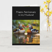 Echtgenoot Happy Jubileum Watervogels Eenden Kaart (Gele Bloem)