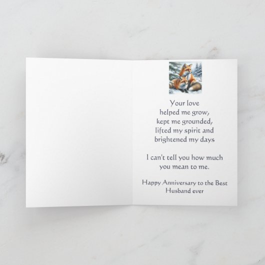 Echtgenoot Happy Jubileum Winter Fox paar Kaart (Binnen)