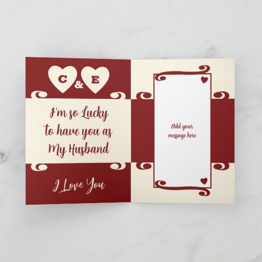 Echtgenoot houdt van je ruby 40ste verjaardag, Bou Kaart (Binnen)