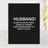 Echtgenoot Hubby Citaat Grappige Echtgenoot Kaart (Gele Bloem)