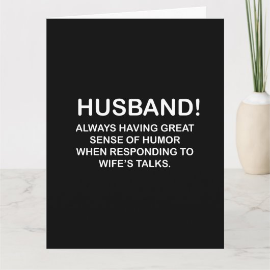 Echtgenoot Hubby Citaat Grappige Echtgenoot Kaart (Voorkant)