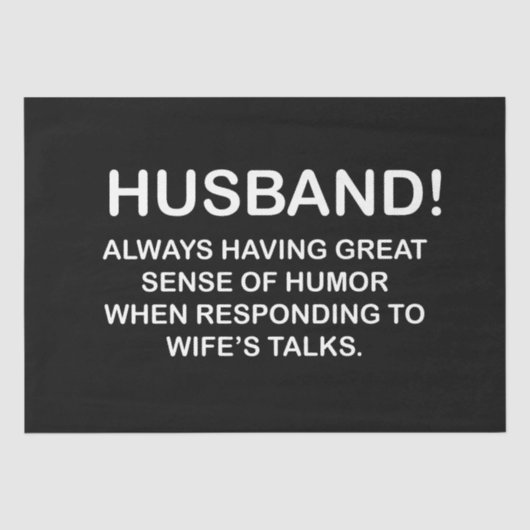 Echtgenoot Hubby Citaat Grappige Echtgenoot Tissuepapier (Voorkant)