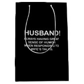 Echtgenoot Hubby Quote Grappige echtgenoot Medium Cadeauzakje (Voorkant)