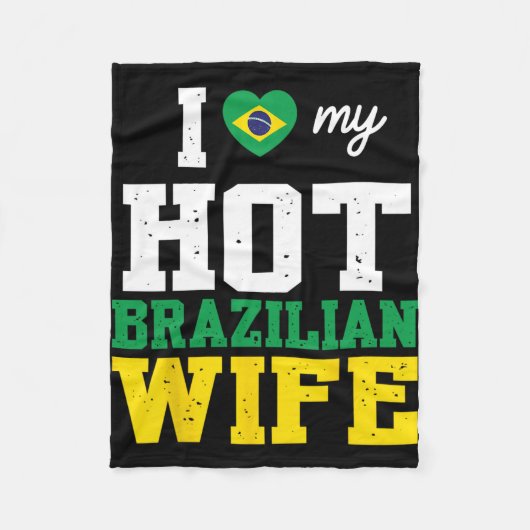 Echtgenoot Ik Hou Van Mijn Hete Braziliaanse Vrouw Fleece Deken (Voorkant)