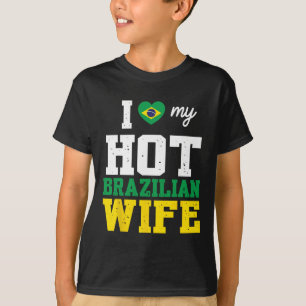 Echtgenoot Ik hou van mijn hete Braziliaanse vrouw T-shirt