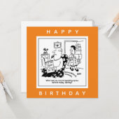 Echtgenoot in Shock bij Wife's Spending Spree Cart Kaart (Voorkant / Achterkant in situ)