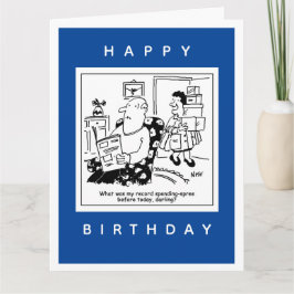 Echtgenoot in Shock bij Wife's Spending Spree Cart Kaart