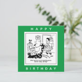 Echtgenoot in Shock bij Wife's Spending Spree Cart Kaart (Staand voorkant)