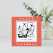 Echtgenoot in Shock bij Wife's Spending Spree Cart Kaart (Staand voorkant)