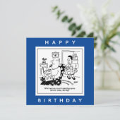 Echtgenoot in Shock bij Wife's Spending Spree Cart Kaart (Staand voorkant)