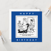 Echtgenoot in Shock bij Wife's Spending Spree Cart Kaart (Voorkant / Achterkant in situ)