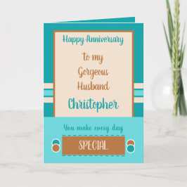 Echtgenoot Jubileum elke dag is bijzonder turquois Kaart