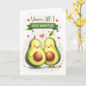 Echtgenoot Jubileum Schattigee avocado woordspelin Kaart (Gele Bloem)