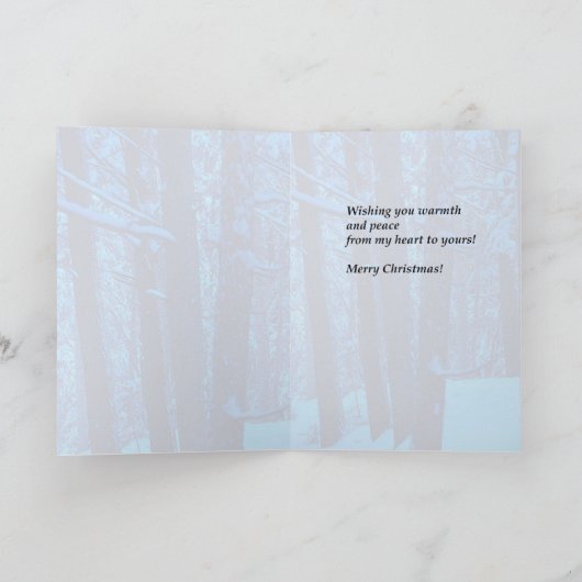 Echtgenoot Kerstboom in Bossen Feestdagen Kaart (Binnen)