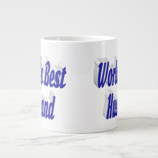 Echtgenoot met blauwe halve tekst gigantische koff grote koffiekop (Voorkant)