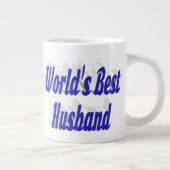 Echtgenoot met blauwe halve tekst gigantische koff grote koffiekop (Rechts)