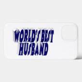 Echtgenoot met donkerblauwe tekst Case-Mate iPhone case (Achterkant (horizontaal))