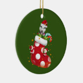 Echtgenoot met Pet Sock Kerstmis Keramisch Ornament (Rechts)