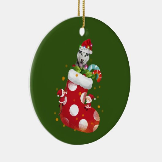 Echtgenoot met Pet Sock Kerstmis Keramisch Ornament (Rechts)