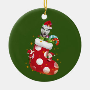 Echtgenoot met Pet Sock Kerstmis Keramisch Ornament