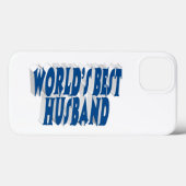 Echtgenoot met zee-blauwe tekst Case-Mate iPhone case (Achterkant (horizontaal))