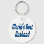 Echtgenoot met zee blauwe tekst sleutelhanger (Voorkant)