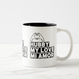 Echtgenoot Modern Honeymoon Wit Schrift Zwart Tweekleurige Koffiemok