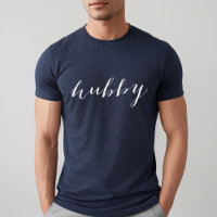 Echtgenoot Modern Wit Script Navy Heren
