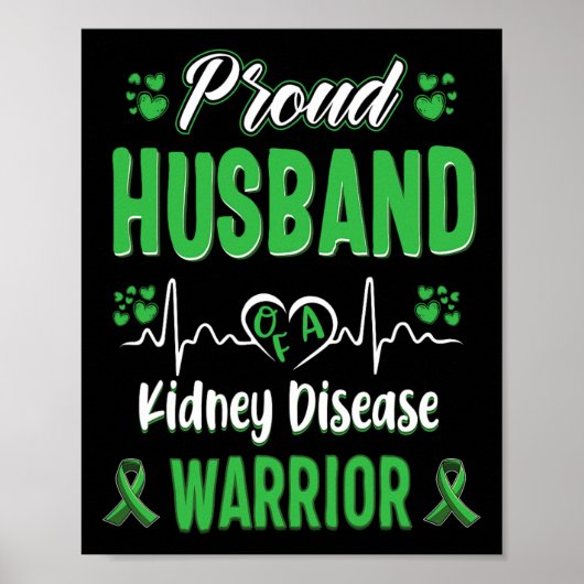 Echtgenoot Nierziekte Warrior Awareness Lint GR Poster (Voorkant)