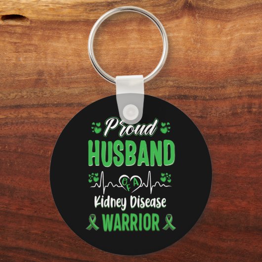 Echtgenoot Nierziekte Warrior Awareness Lint GR Sleutelhanger (Voorkant)