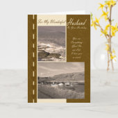 Echtgenoot op uw verjaardag kustboten kaart (Gele Bloem)