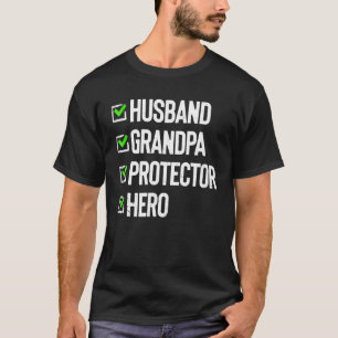 Echtgenoot Opa Protector Hero Vaders Dag voor Gras T-shirt