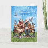 Echtgenoot oud paar op een bank bruiloft Jubileum Kaart (Voorkant)