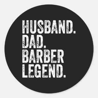 Echtgenoot Pa Barber Legend Vaderdag Ronde Sticker